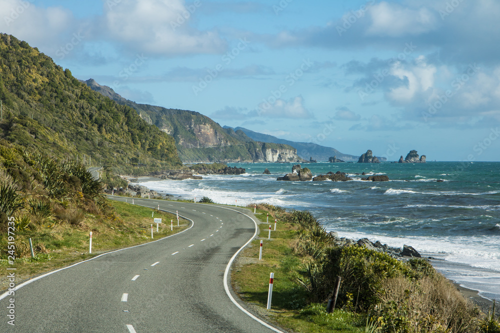 road along New Zealand coast