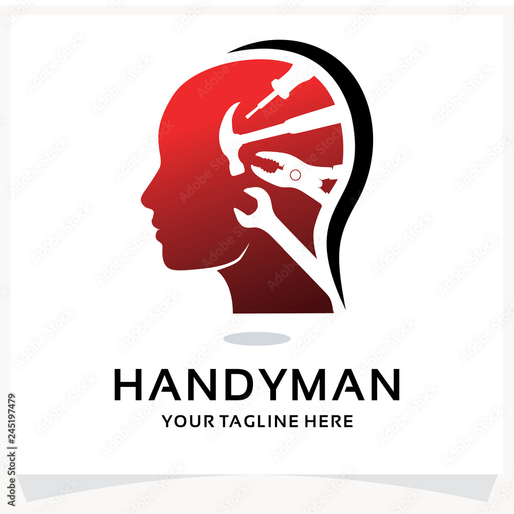 Handy Man Logo. People Tools Logo Design Template Inspiration