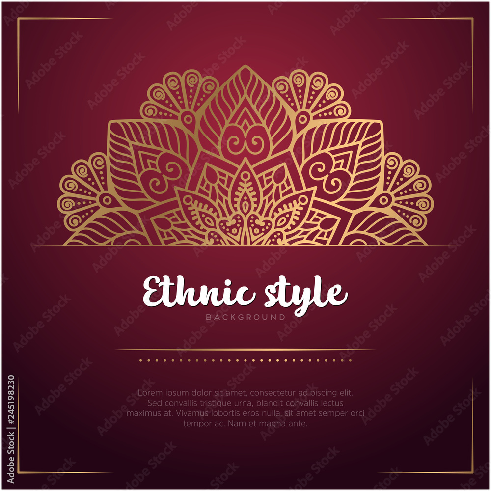 Gold background with mandala Gold background with mandala