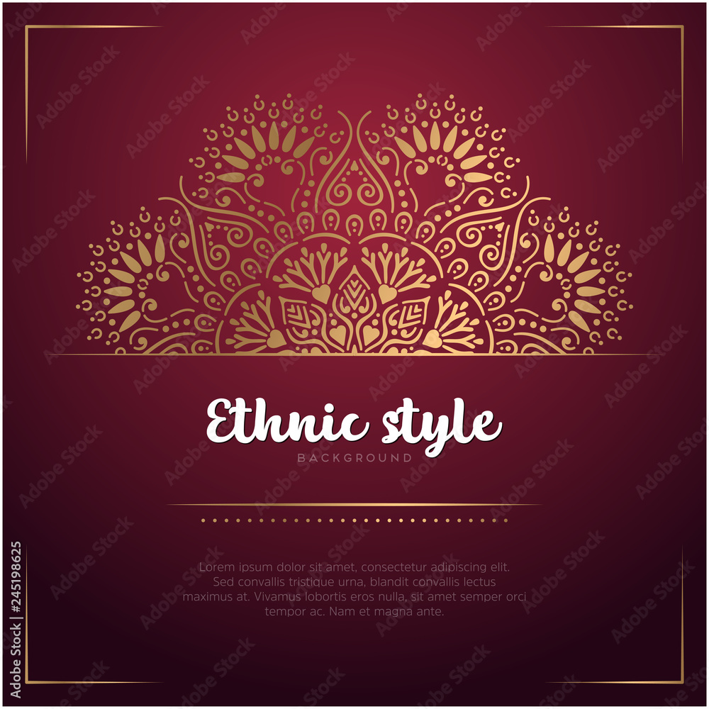 Gold background with mandala Gold background with mandala