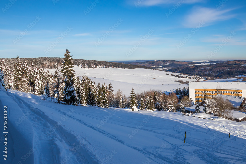 Fototapeta premium Am Fichtelbeg im Winter