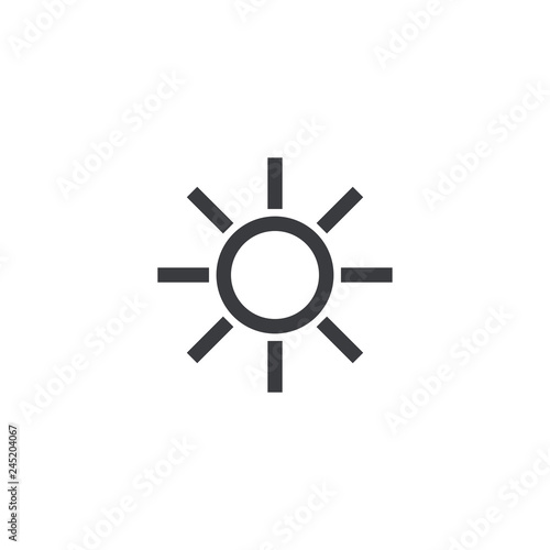 Sun icon. Vector icon. Sun symbol. Weather icon. Meteorology sign.