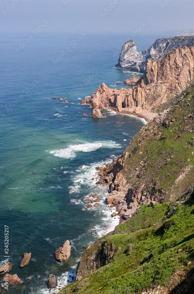 The rocky coastline of Portugal