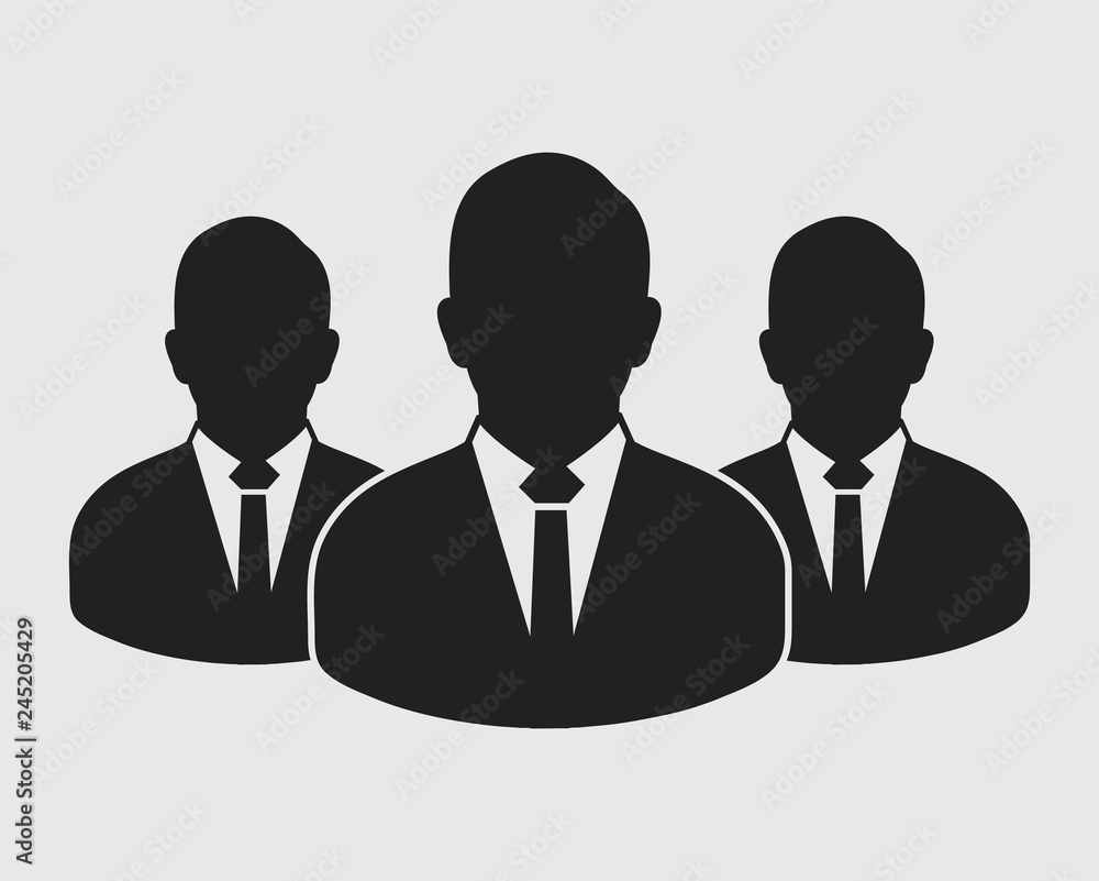 Corporate Team Icon. Employees behind the leader. Corporate Team Icon. Employees behind the leader.