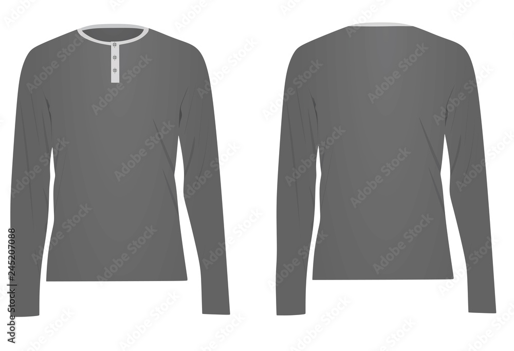 Grey long sleeved t shirt. vector illustration