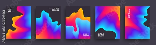 Set of Abstract Gradient Wavys. Modern Covers Template Design for Presentation, Magazines, Flyers, Social Media Templates. Vector EPS 10 photo