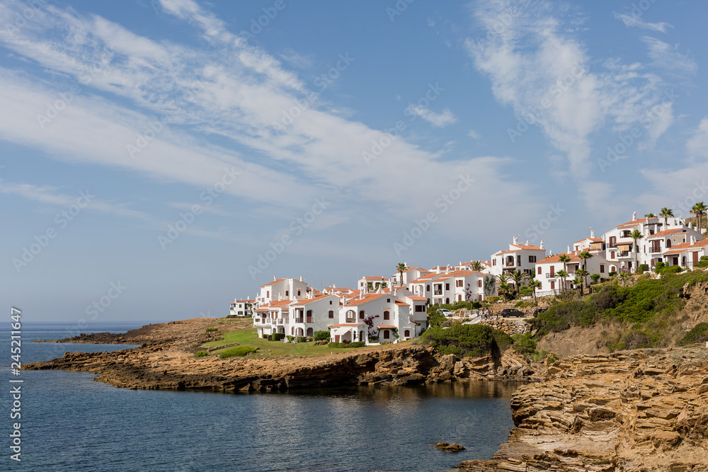 Wonderful view with apartments at the sea on Menorca, Balearic Islands, Spain