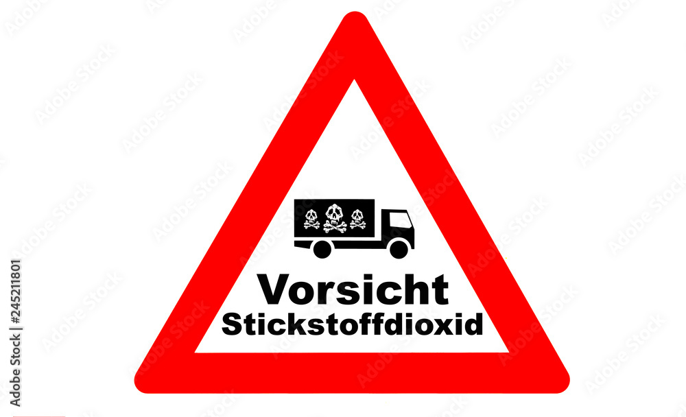 Stickstoffdioxid Warnschild Stickstoffdioxid Warnschild
