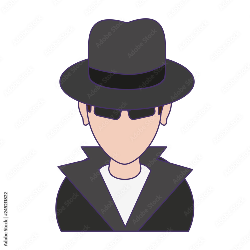 Thief hacker avatar symbol blue lines Thief hacker avatar symbol blue lines