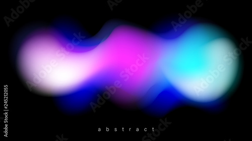 Liquid Abstract Gradients. Fluid Colorful Shape Isolated On Black Background. Colored Energy Power Futuristic Plasma. Vector Illustration, Eps 10.