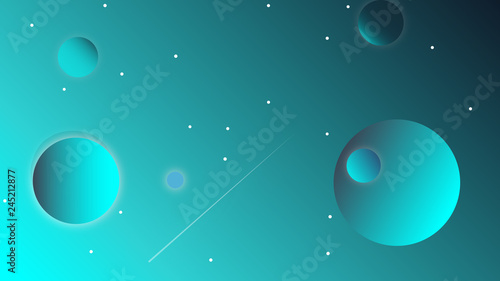 green-blue background with round shapes