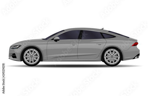 realistic car. sport sedan. side view. © kupchynskyi12