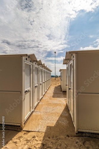 changing cabins on the beach