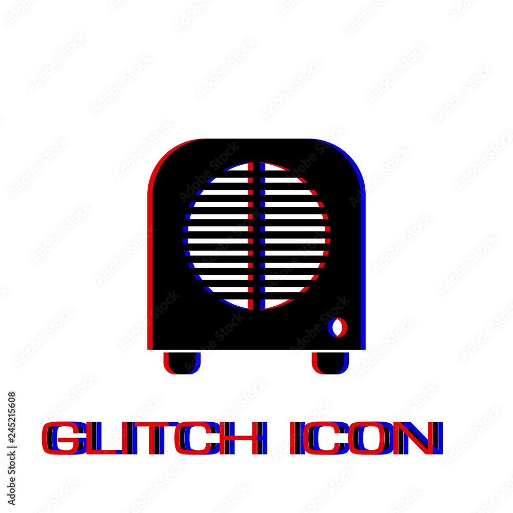 Space heater icon flat. Space heater icon flat.