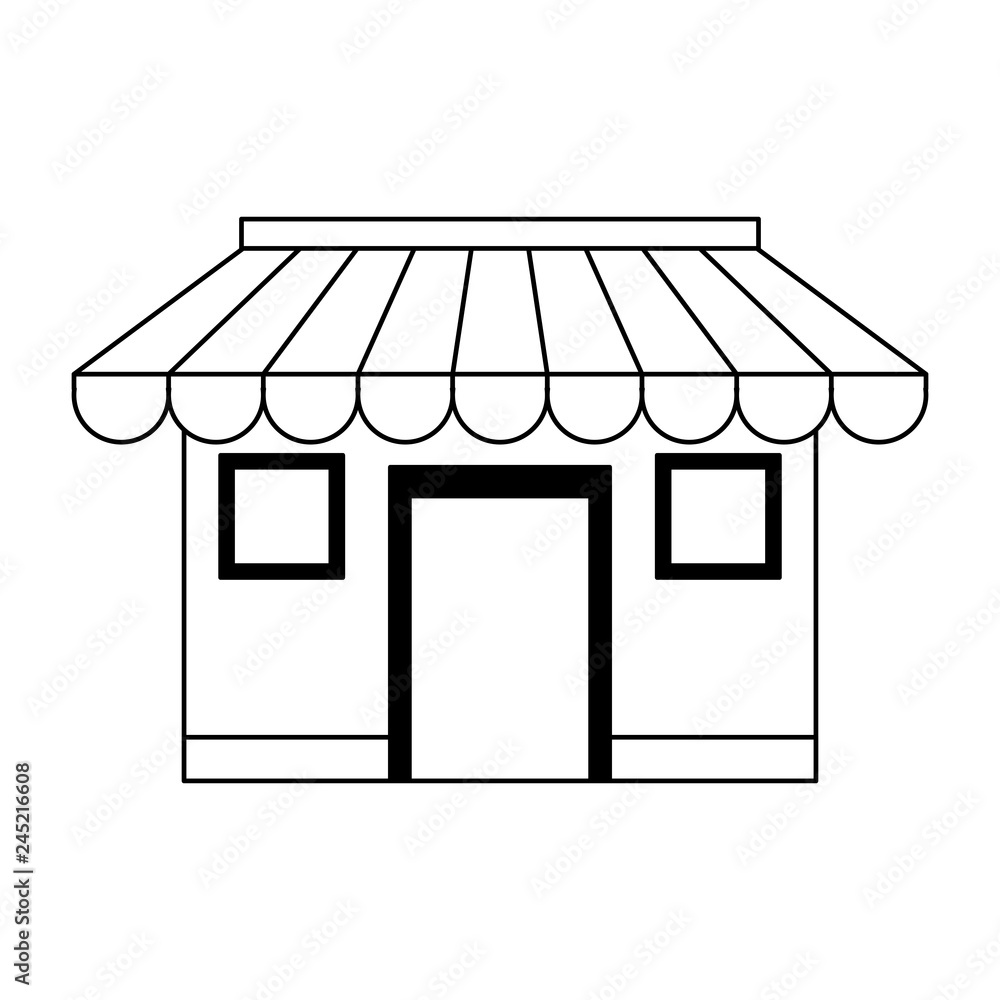 store shop building symbol in black and white store shop building symbol in black and white