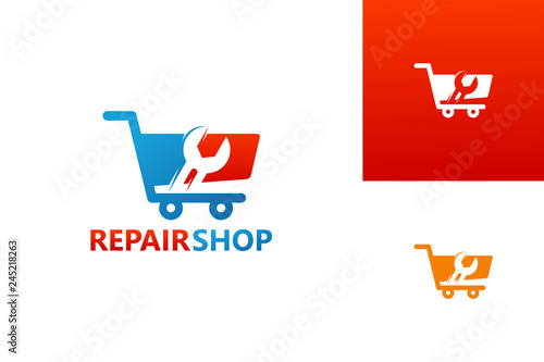 Repair Shop Logo Template Design Vector, Emblem, Design Concept, Creative Symbol, Icon