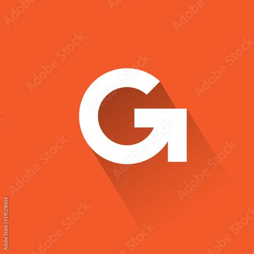 G letter. White letter G with arrow. Delivery or logistic icon.  © Nataly