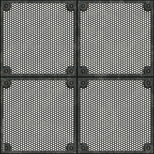 metal floor grid industry building tile on white background 3d illustration graphic