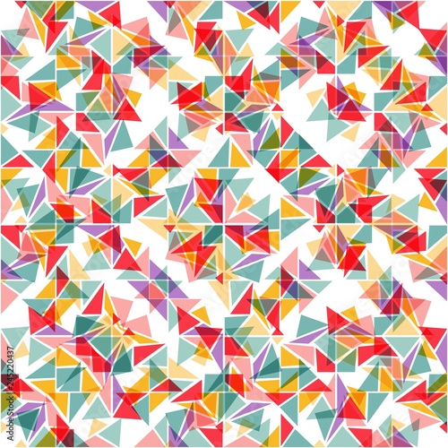 Vector Colorful Kaleidoscope Seamless Pattern. Abstract Background
