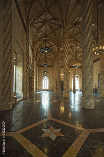 La Lonja de la Seda interior. This is the gothic building of Silk Exchange which was the center of silk trade of Spain and now is the very popular landmark of Valencia