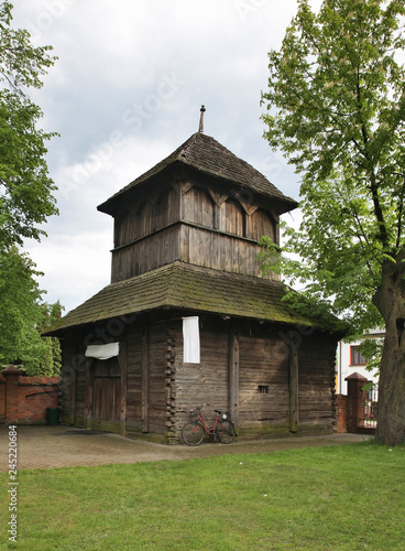 Wooden belfry in Parczew. Poland photo