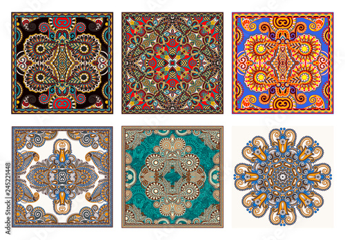 Traditional ornamental floral paisley bandanna set