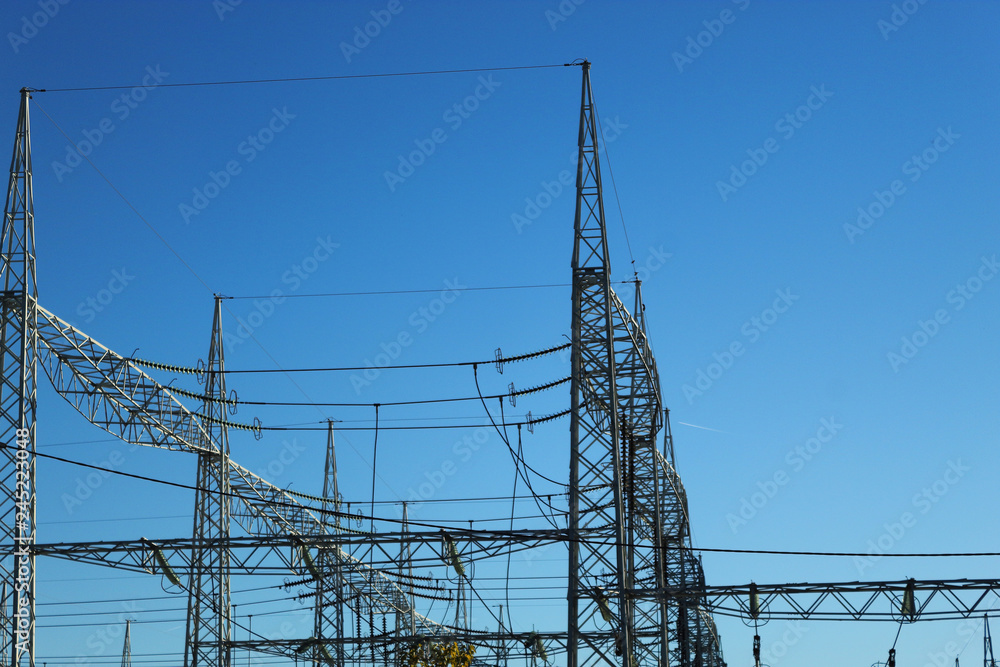 electric substation against the sky