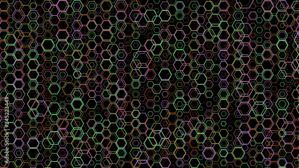 Abstract background pattern with a variety of hexagons. Abstract background pattern with a variety of hexagons.