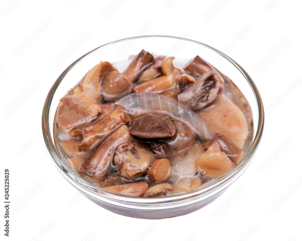 Organic boletus luteus marinated mushrooms. Organic boletus luteus marinated mushrooms.