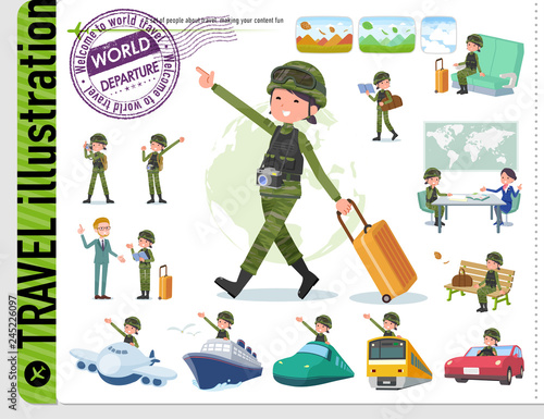 flat type military wear women_travel
