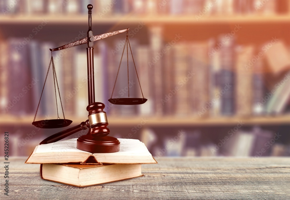 Justice Scales and wooden gavel. Justice concept Justice Scales and wooden gavel. Justice concept