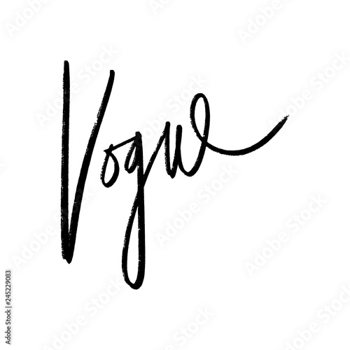 Vogue lettering text. Fashion postcard or banner. Vector and jpg image. photo