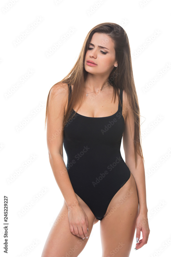 Portrait of happy beautiful fit woman isolated on white background Portrait of happy beautiful fit woman isolated on white background