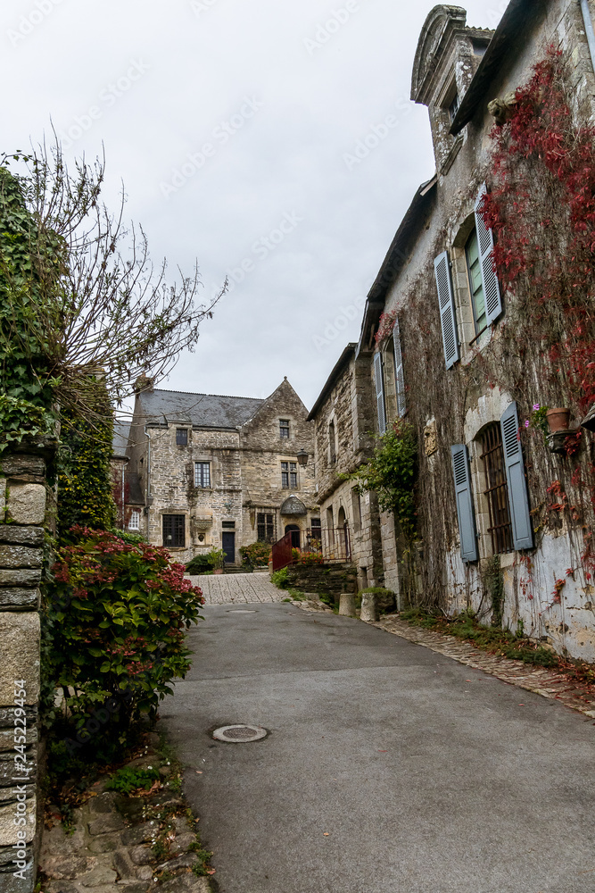 Street of Rochefort-en-Terre, department of Morbihan in the region of Brittany. France