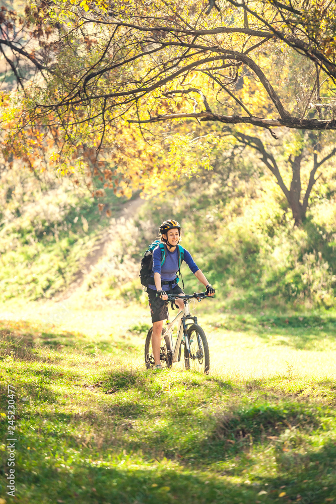 Biking in the forest. Biking in the forest.