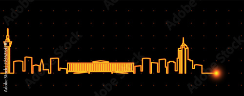 Kinshasa Light Streak Skyline