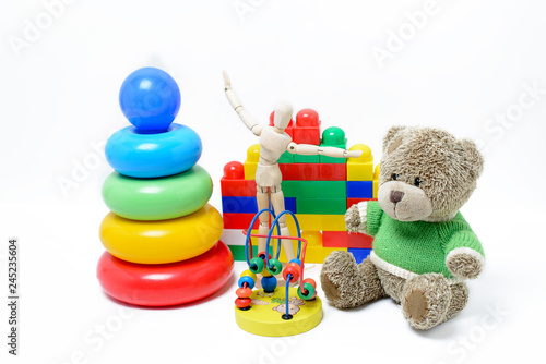  Children's toys on a white background © shuravi07