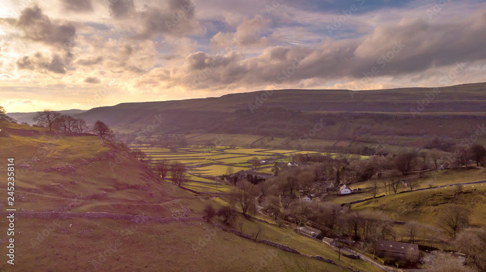 Fototapeta premium Aerial Welch hills view