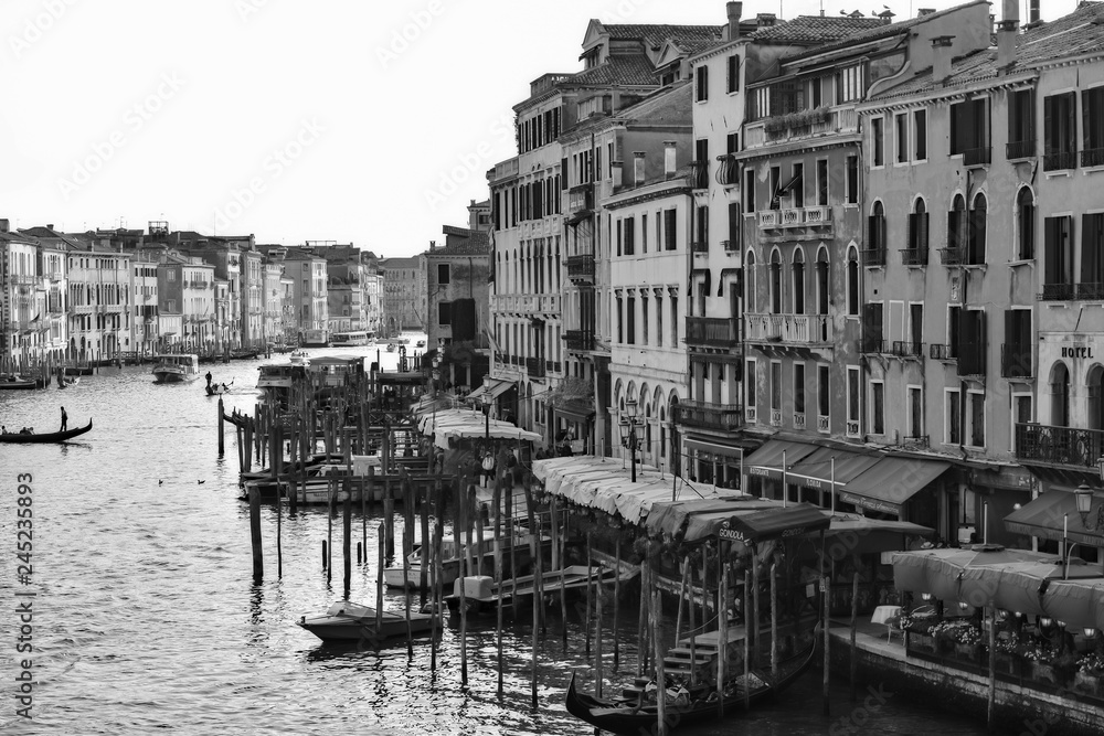The Grand Canal in Venice BW