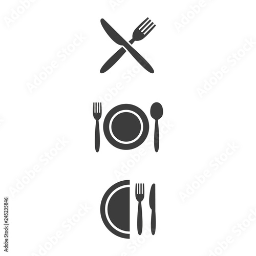 Set of cafe icons on white background.