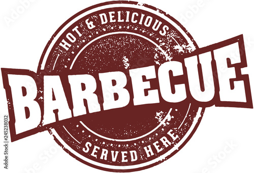Vintage Barbecue BBQ Menu Design Stamp