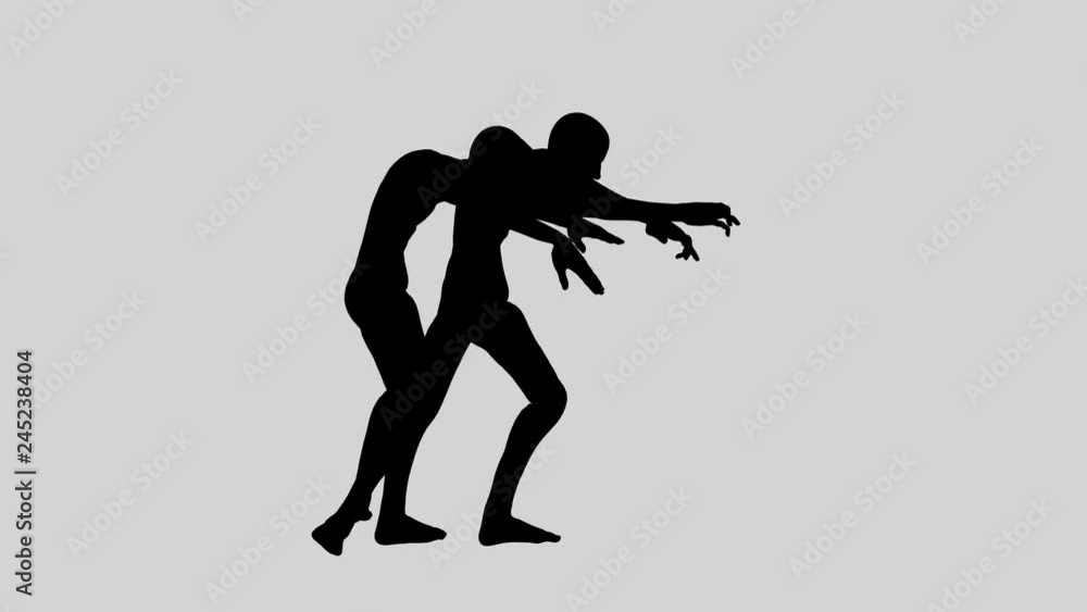 Seamless Loop of a Vignette 2 Zombies Walking Green Screen Seamless Loop of a Vignette 2 Zombies Walking Green Screen