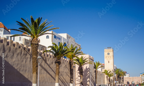 essaouira clock tower landscape in morocco