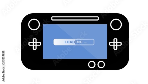 Obraz na plátně Téléchargement dans une console de jeux portable