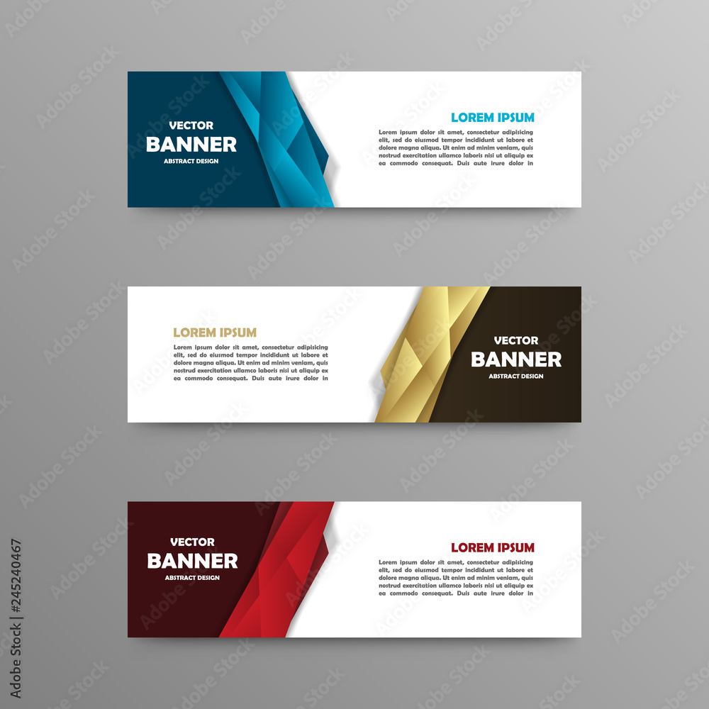Vector set of color banners , abstract design