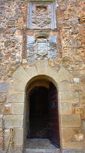 CONSUEGRA  SPAIN - NOVEMBER 22  2018  Route of Don Quixote  interior entrance of the medieval castle of the city of Castilla La Mancha.