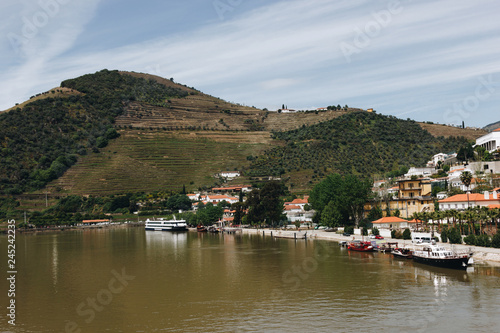 View from Pinhao village in Portugal to Douro valley and river © Iryna