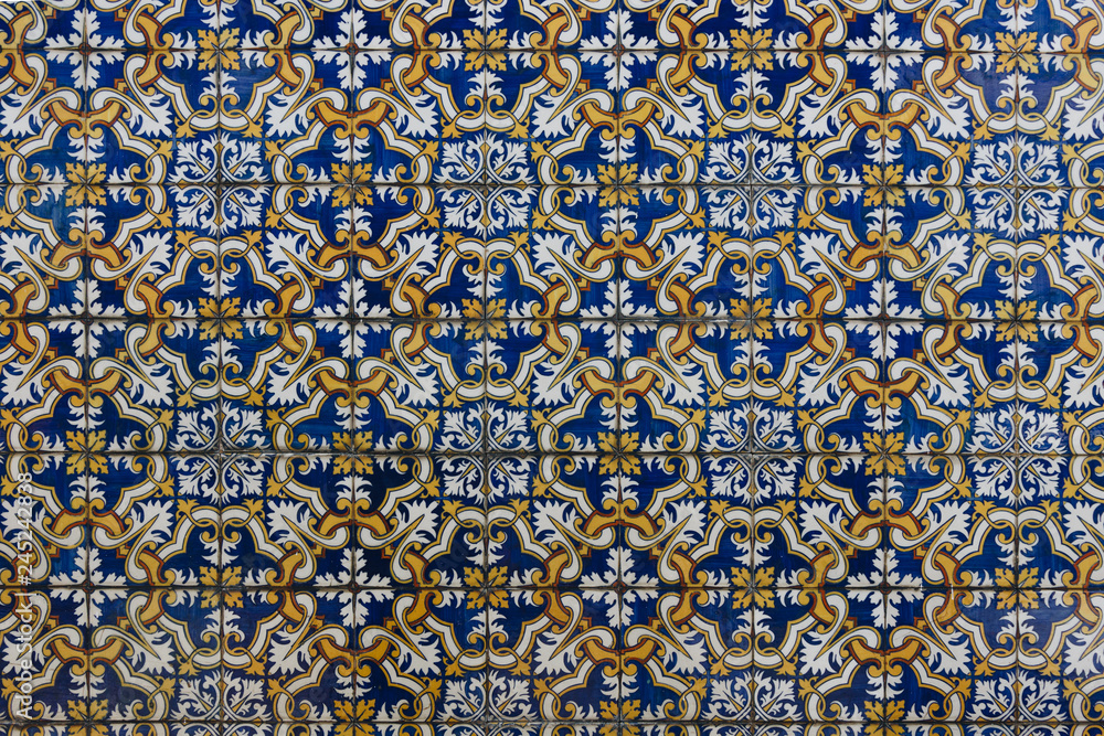 Azulejos ceramic tiles patterns from Portugal