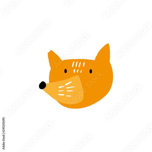 Fototapeta Naklejka Na Ścianę i Meble -  Funny doodle fox vector art. Simple sketch.