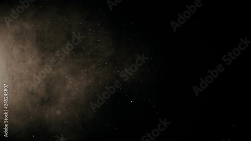 Cinematic abstract background with moving particles on a concrete wall